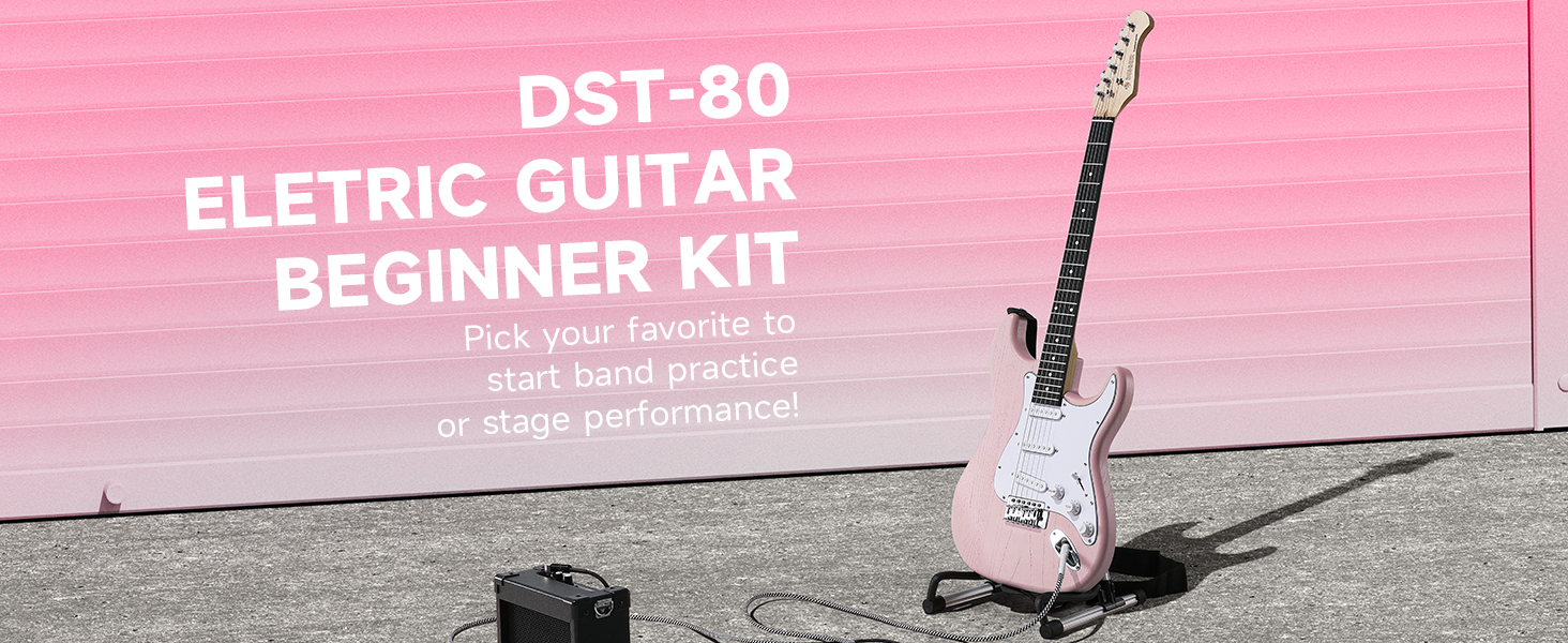 pink electric guitar